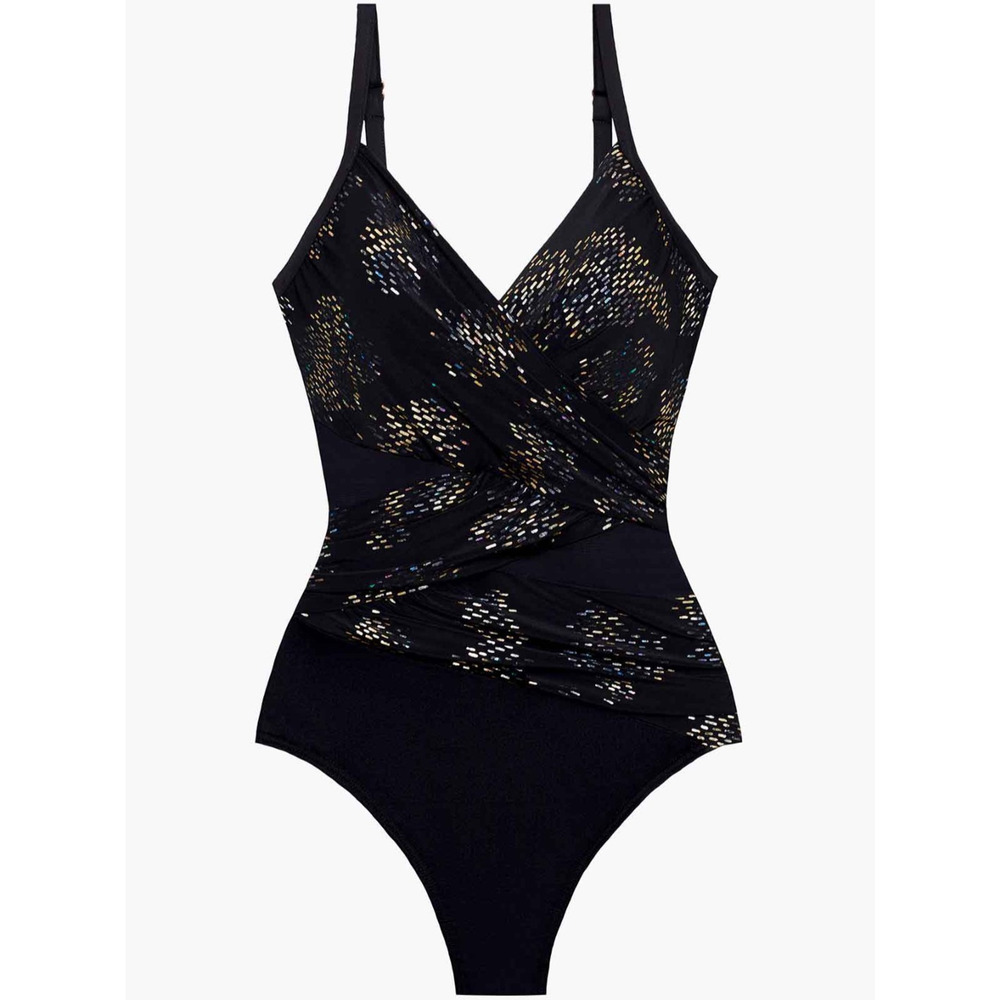 Miraclesuit Mystique Iridium One Piece Swimsuit Wrap Slimming Womens SIZE 10